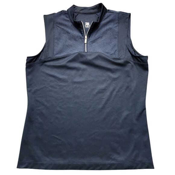 Tail Quarter Zip Sleeveless Navy Top Size Large - Picture 1 of 5